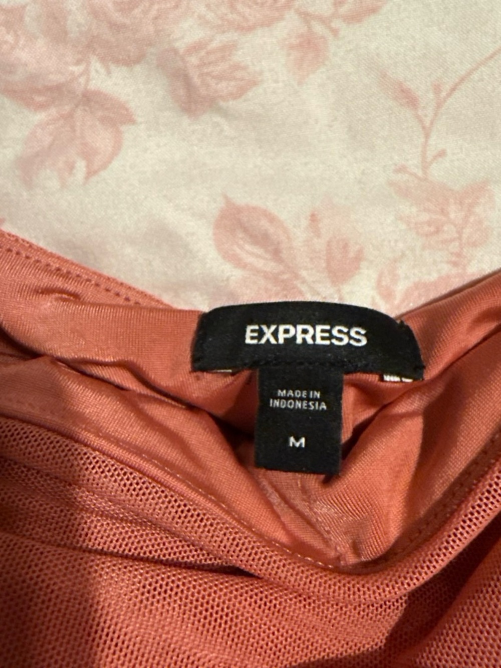 Express Rust Ruched One-Piece bodysuit - Picture 2 of 6